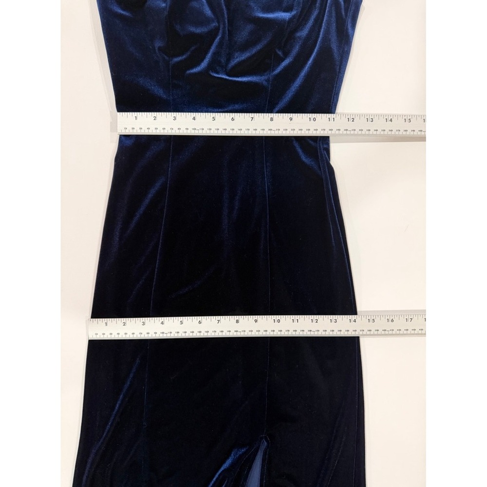 Velvet Evening Gown Formal Floor Length Royal‎ Blue Spaghetti Strap 6 - Picture 11 of 11